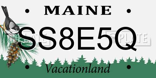 SS8E5Q Maine License Plate
