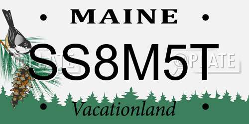 SS8M5T Maine License Plate