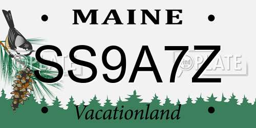 SS9A7Z Maine License Plate