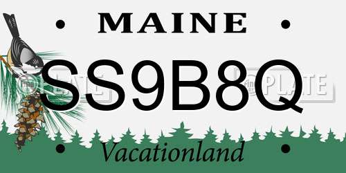 SS9B8Q Maine License Plate