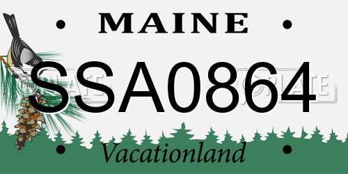 SSA0864 Maine License Plate