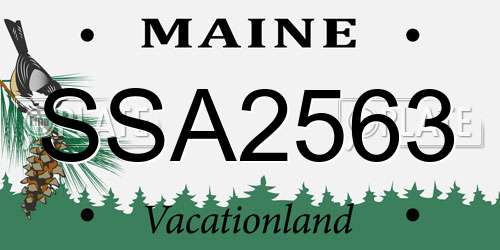 SSA2563 Maine License Plate