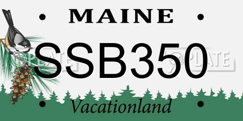 SSB350 Maine License Plate