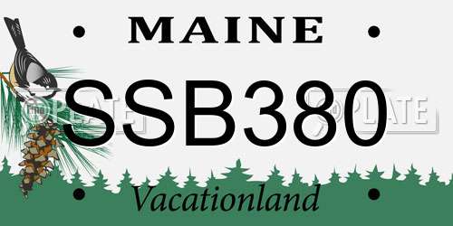 SSB380 Maine License Plate