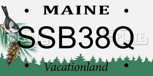 SSB38Q Maine License Plate