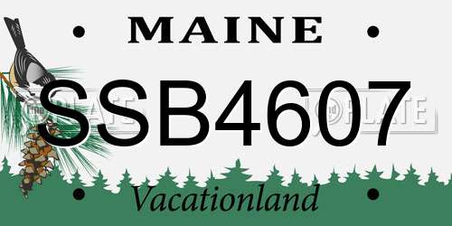SSB4607 Maine License Plate