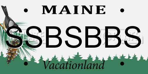 SSBSBBS Maine License Plate