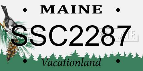 SSC2287 Maine License Plate