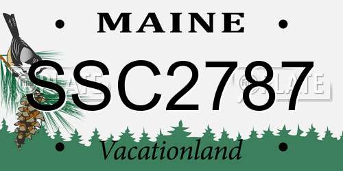 SSC2787 Maine License Plate