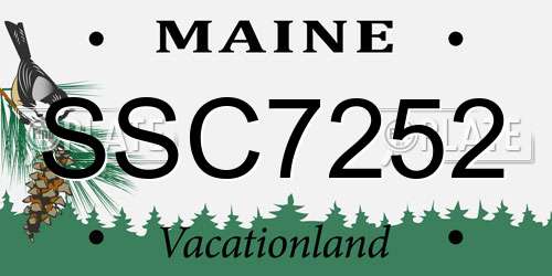 SSC7252 Maine License Plate
