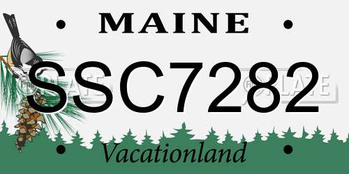 SSC7282 Maine License Plate