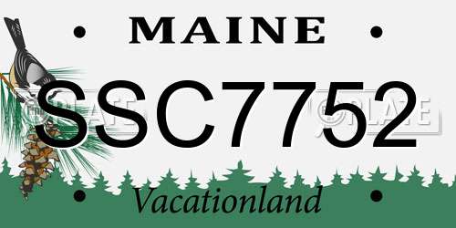 SSC7752 Maine License Plate