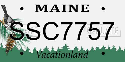 SSC7757 Maine License Plate