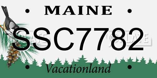 SSC7782 Maine License Plate