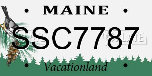 SSC7787 Maine License Plate