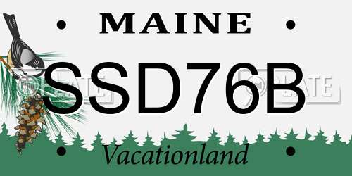 SSD76B Maine License Plate