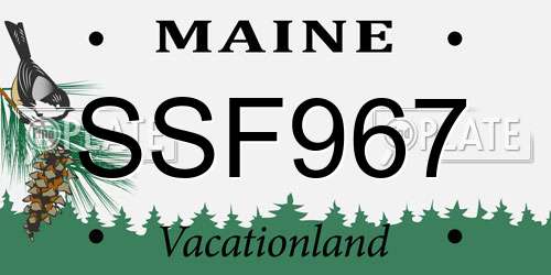 SSF967 Maine License Plate