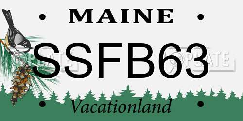 SSFB63 Maine License Plate