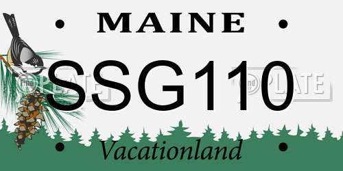 SSG110 Maine License Plate