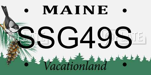 SSG49S Maine License Plate