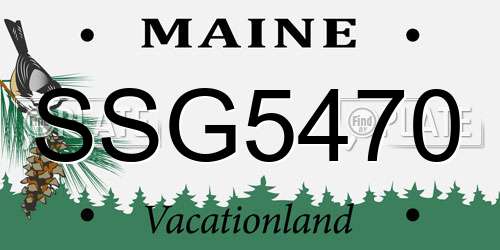 SSG5470 Maine License Plate