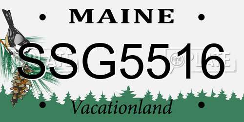 SSG5516 Maine License Plate