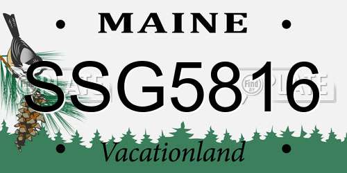 SSG5816 Maine License Plate
