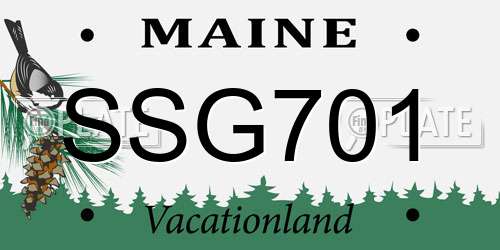 SSG701 Maine License Plate