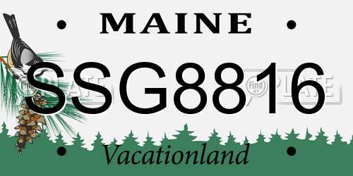 SSG8816 Maine License Plate