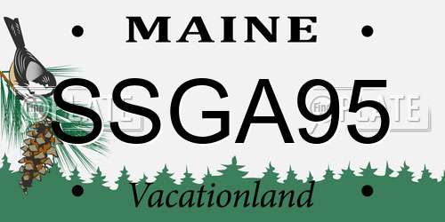 SSGA95 Maine License Plate