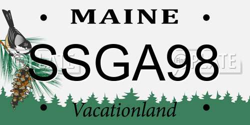 SSGA98 Maine License Plate