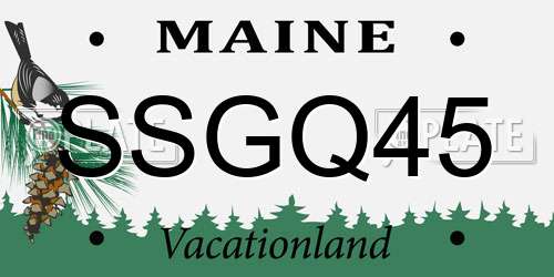 SSGQ45 Maine License Plate