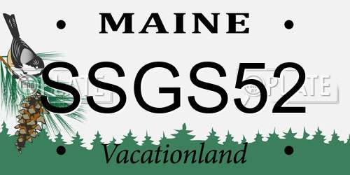 SSGS52 Maine License Plate