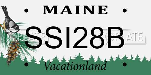 SSI28B Maine License Plate