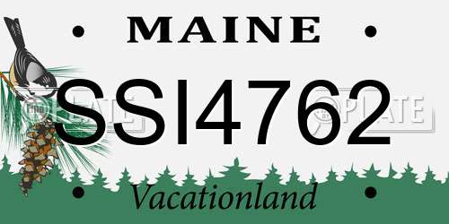 SSI4762 Maine License Plate
