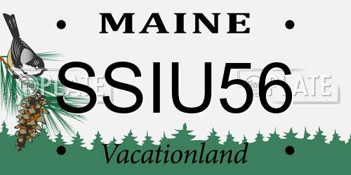 SSIU56 Maine License Plate