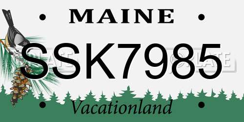 SSK7985 Maine License Plate