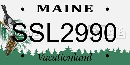 SSL2990 Maine License Plate