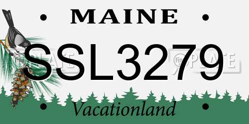 SSL3279 Maine License Plate
