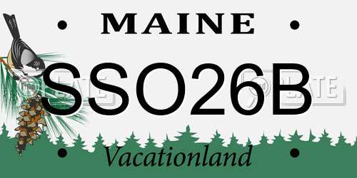 SSO26B Maine License Plate