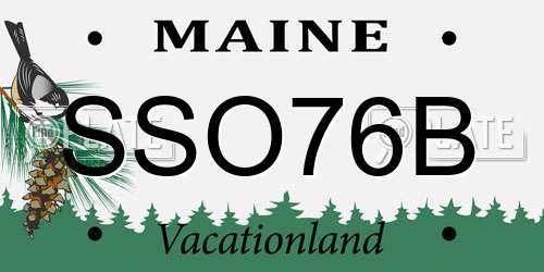 SSO76B Maine License Plate