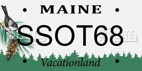 SSOT68 Maine License Plate