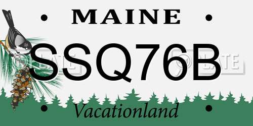 SSQ76B Maine License Plate