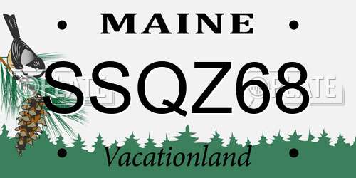 SSQZ68 Maine License Plate