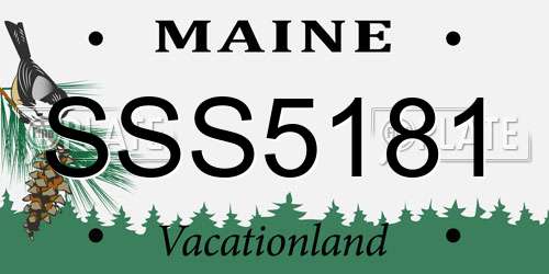 SSS5181 Maine License Plate