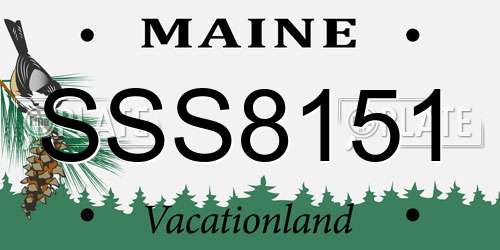 SSS8151 Maine License Plate
