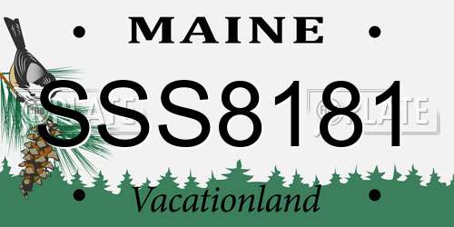SSS8181 Maine License Plate