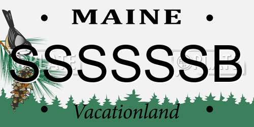 SSSSSSB Maine License Plate
