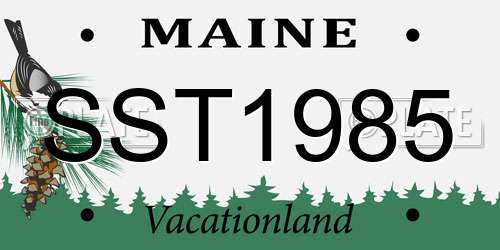SST1985 Maine License Plate