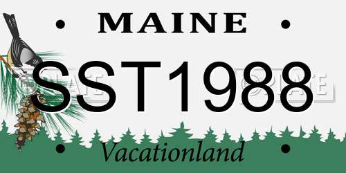SST1988 Maine License Plate